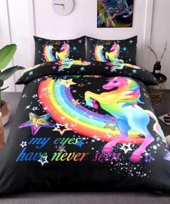 Juego de Funda Nórdica SFJ-CA Unicornio Negro Tamaño