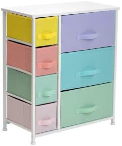 Cómoda Sorbus con 7 Cajones - Mueble de Noche y Mesita de