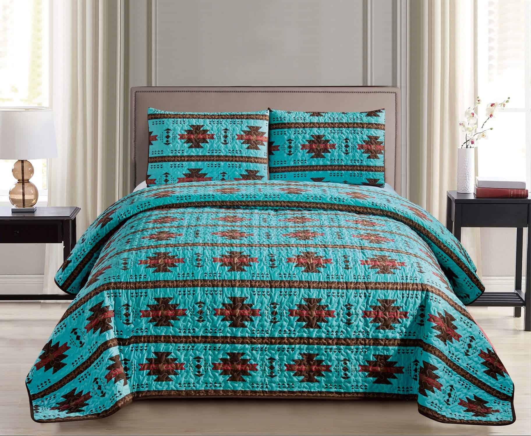 Colcha de Cama Estampada del Suroeste JABA Design 3 Piezas