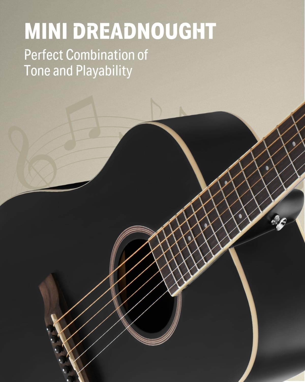 Guitarra Acústica Donner para Principiantes Adultos 36'' - Imagen 3