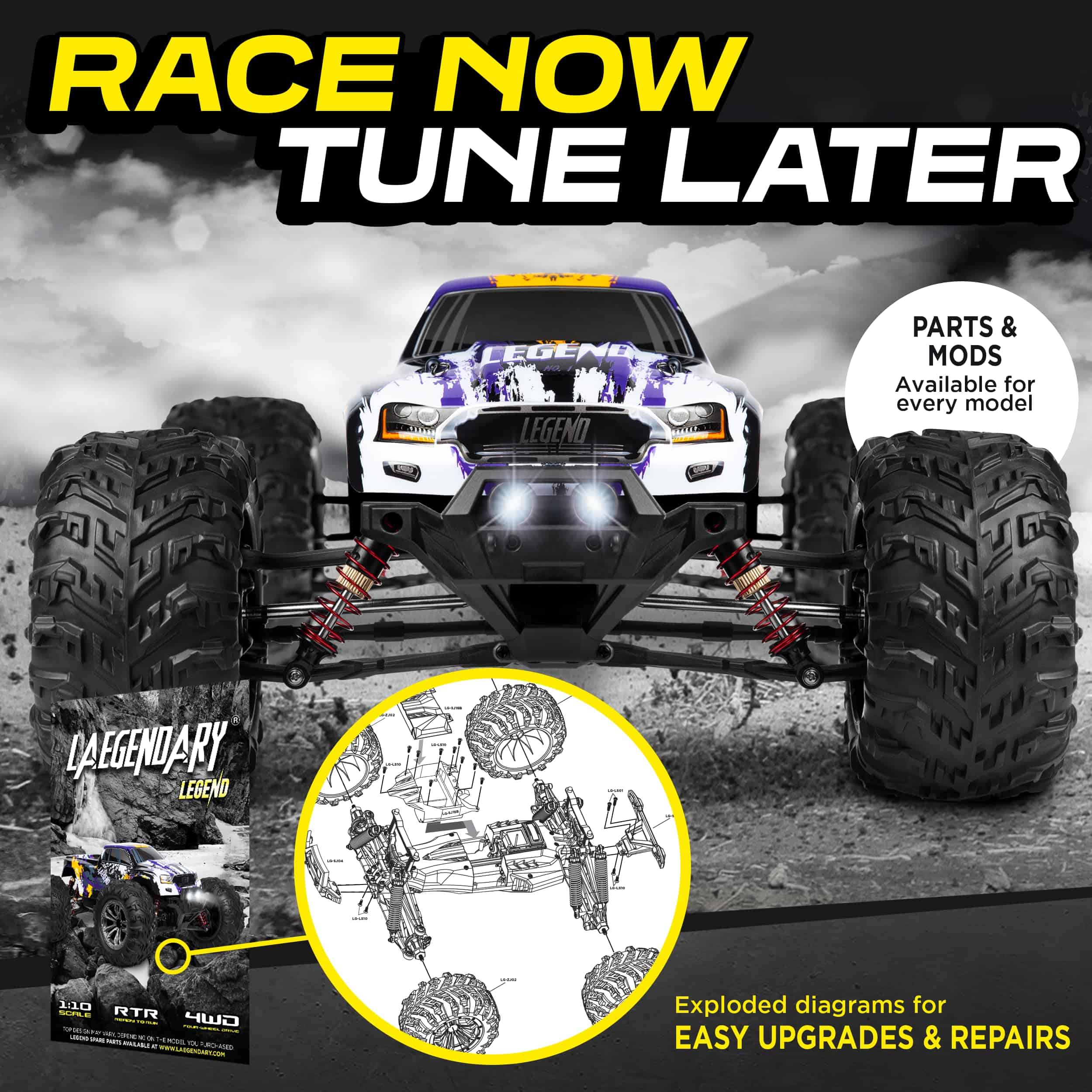 Coche de Control Remoto LAEGENDARY, Coche RC de Calidad - Imagen 9