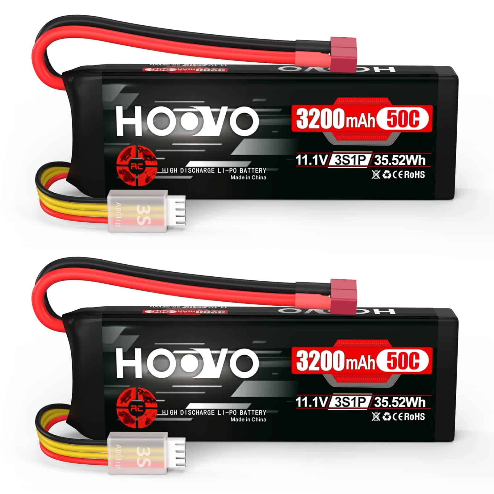 Batería Lipo HOOVO 3S 11.1V 3200mAh 50C con Conector Deans