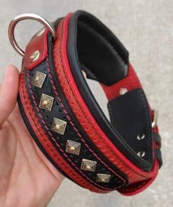 Collar de perro de cuero Bestia ''Balteus'' rojo con
