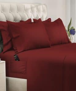Juego de sábanas California King DREAMCARE -Borgoña