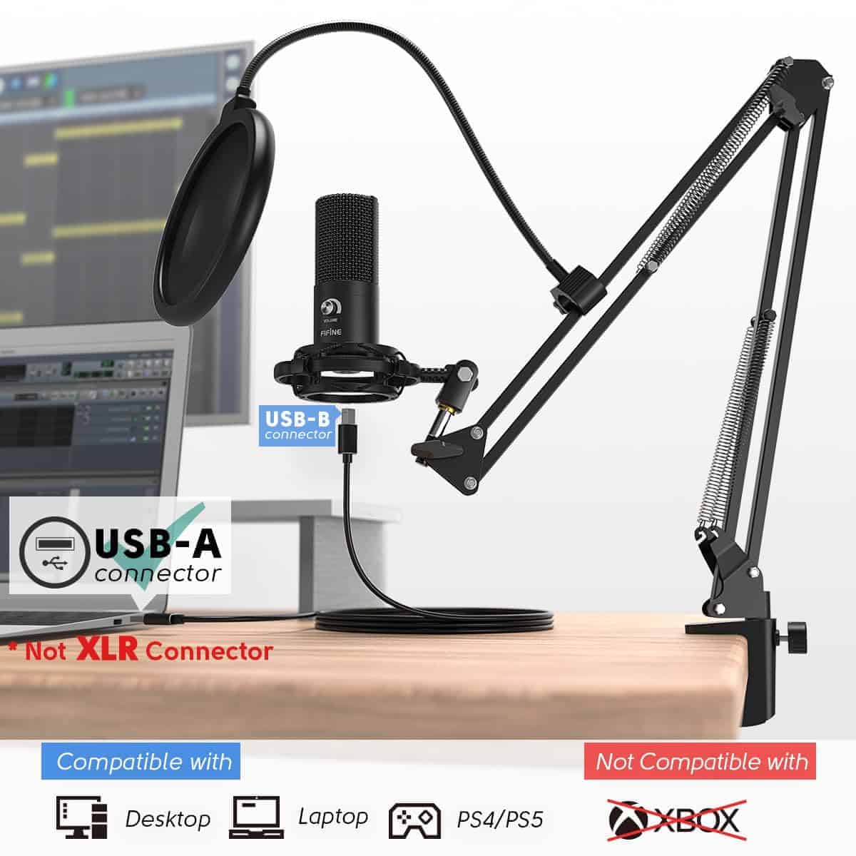 Micrófono de condensador USB FIFINE para estudio de - Imagen 10