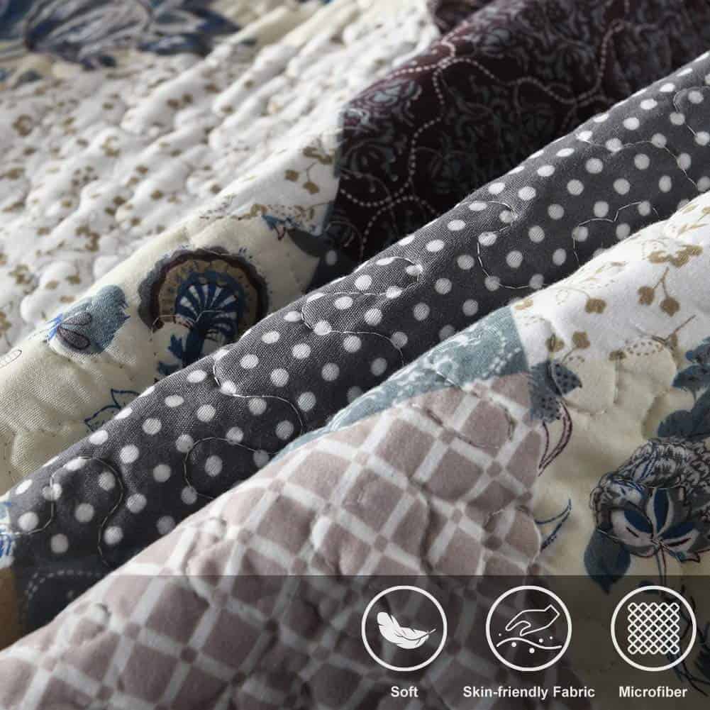 Juego de Edredón Travan de 3 Piezas para Cama -Azul Plomo - Imagen 4