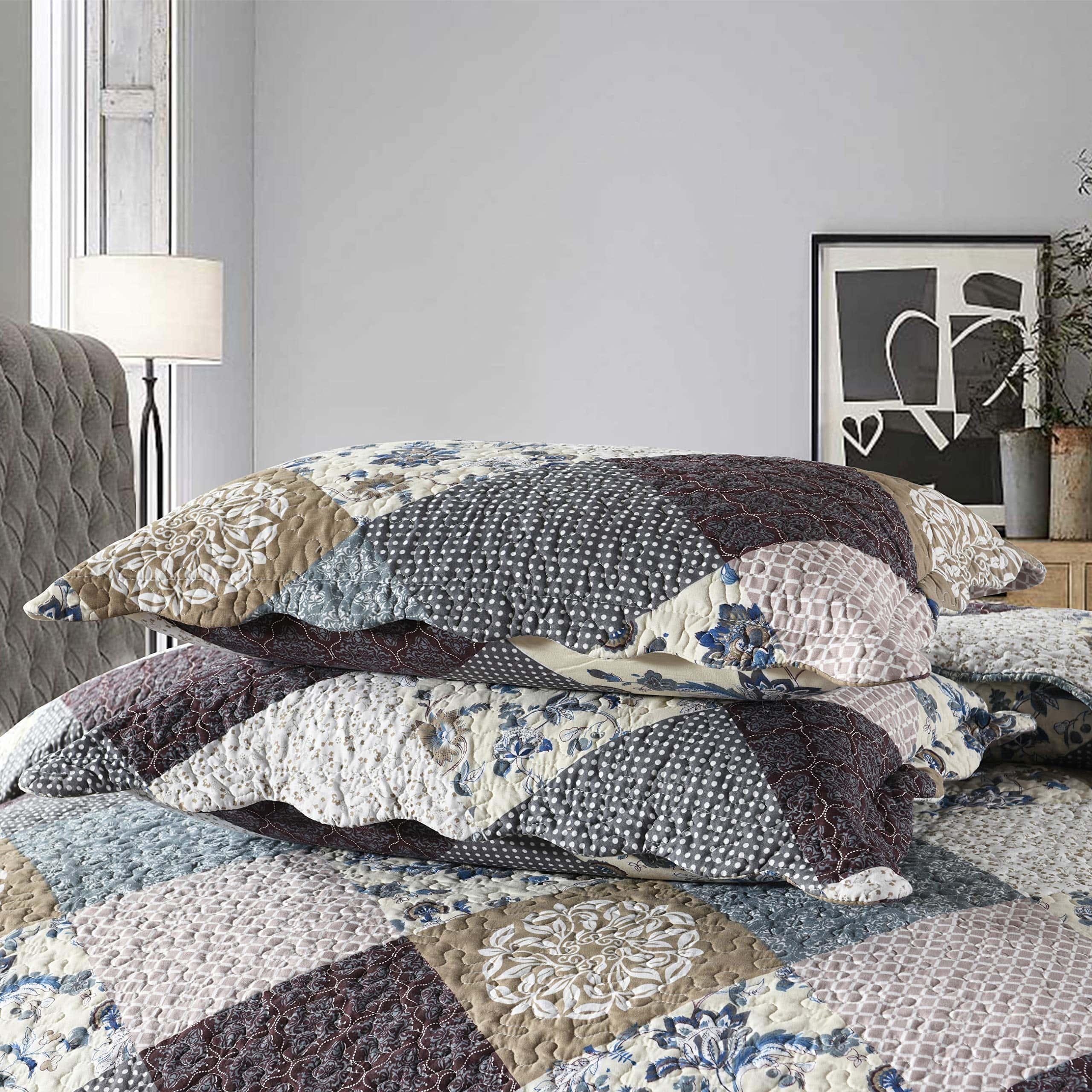 Juego de Edredón Travan de 3 Piezas para Cama -Azul Plomo - Imagen 6