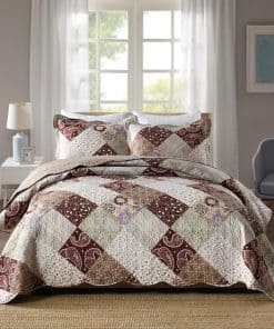 Juego de edredón Travan de 3 piezas para cama -Brown