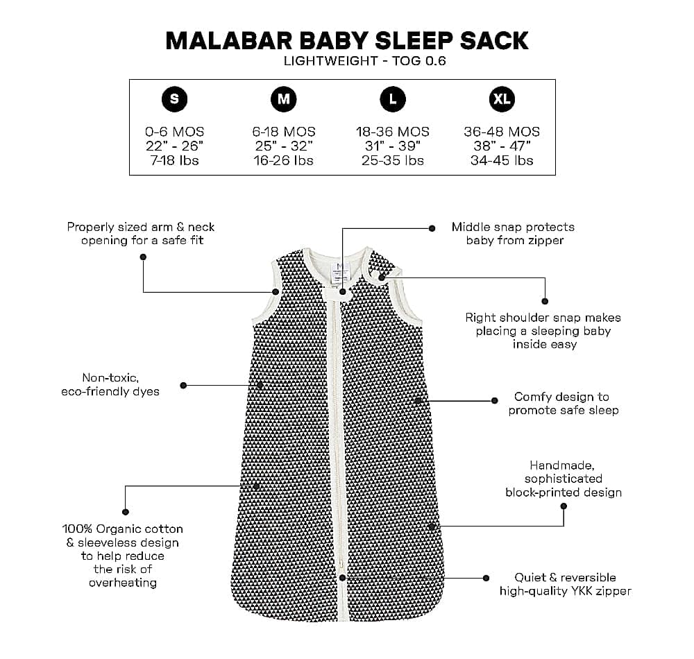 Manta de algodón orgánico de Malabar Baby ligera, saco de - Imagen 10