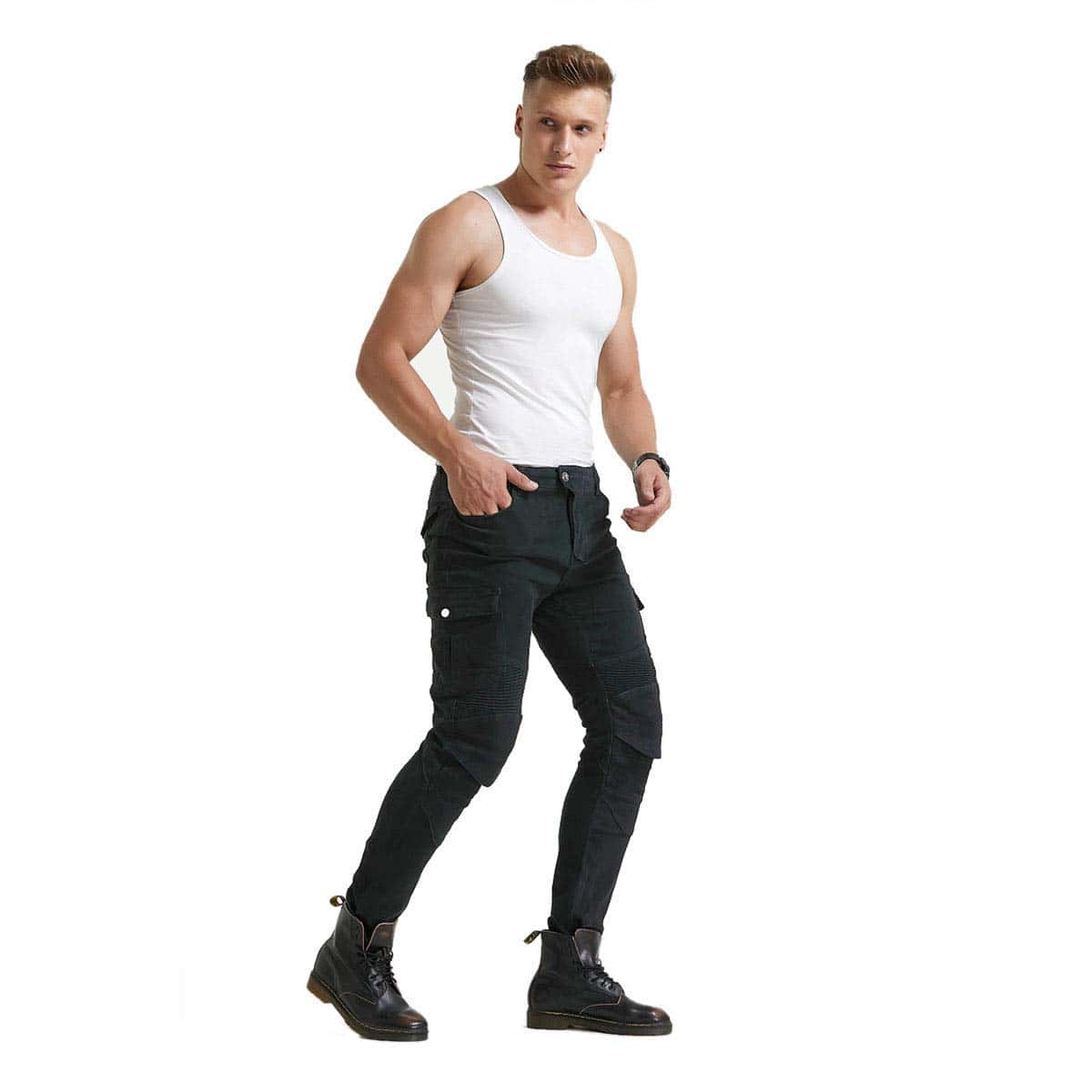 Pantalones de Montar en Moto para Hombres Jeans de Denim - Imagen 10