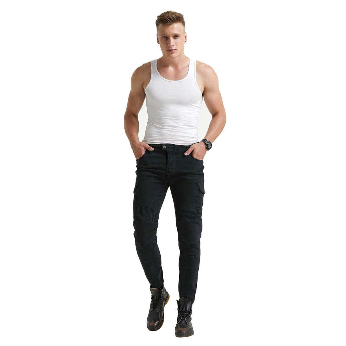 Pantalones de Montar en Moto para Hombres Jeans de Denim - Imagen 9