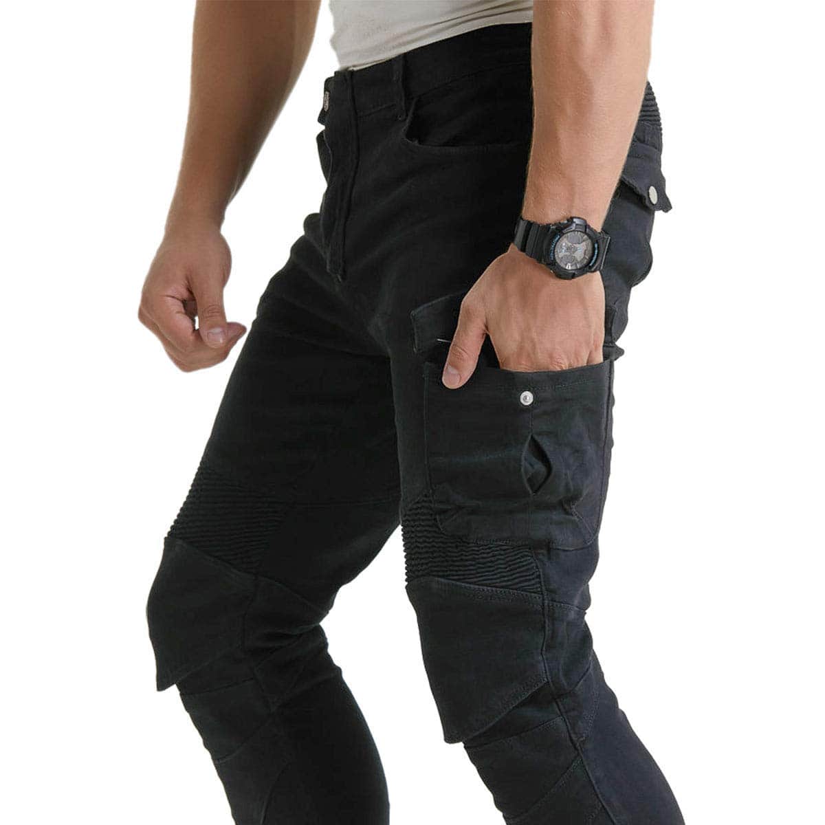 Pantalones de Montar en Moto para Hombres Jeans de Denim - Imagen 8