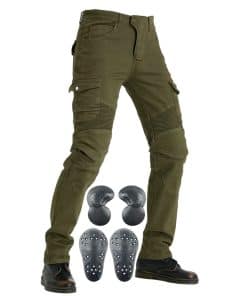 Jeans de Moto VNFOX, Pantalones de Moto -Verde Militar