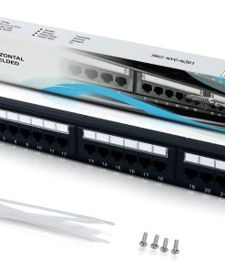 NewYork Cables - Panel de parches Cat6a de 24 puertos, alta
