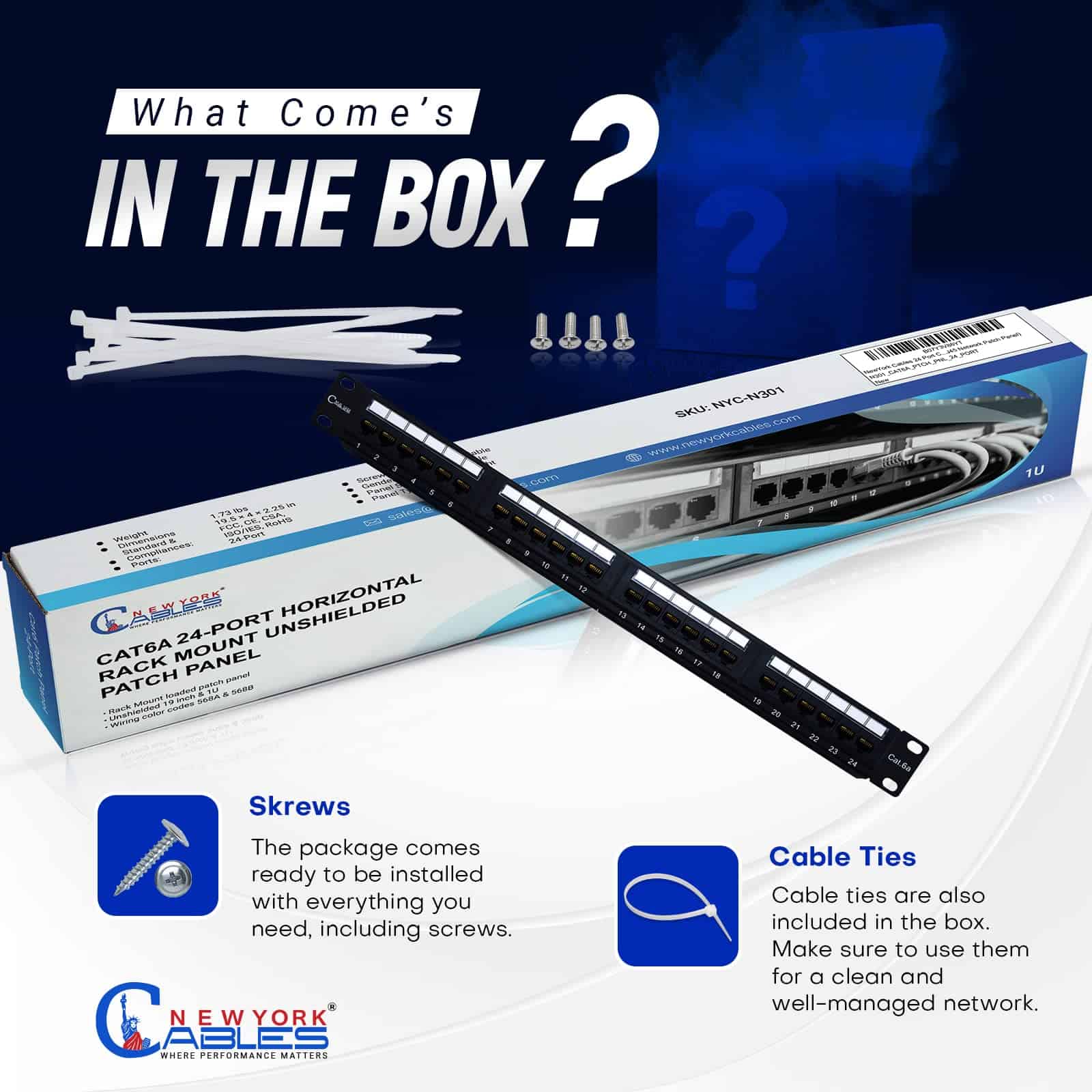 NewYork Cables - Panel de parches Cat6a de 24 puertos, alta - Imagen 6