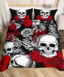 Set de Funda Nórdica con Estampado de Cráneo Tamaño Twin