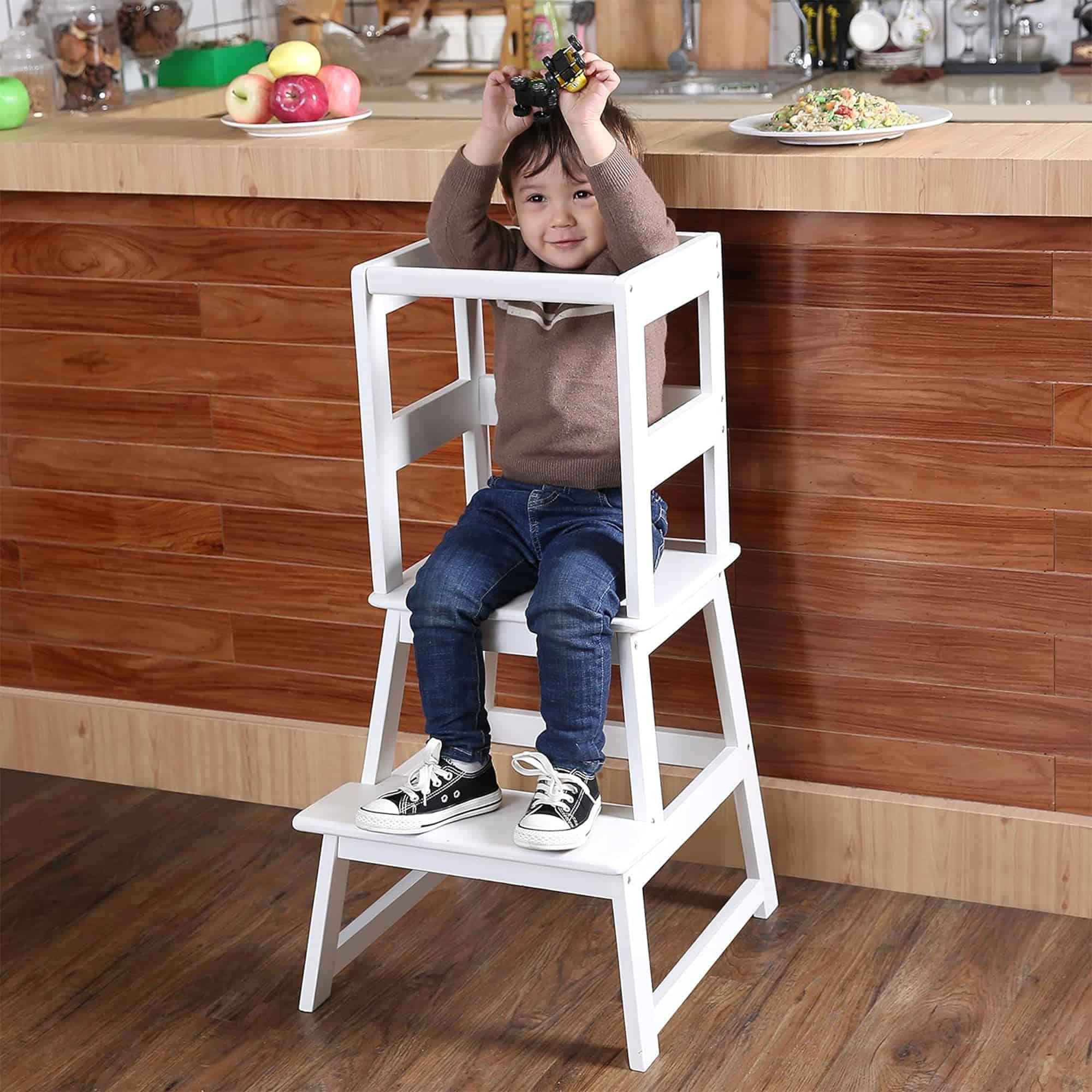 SDADI Taburete de Cocina para Niños con Barandilla de - Imagen 7