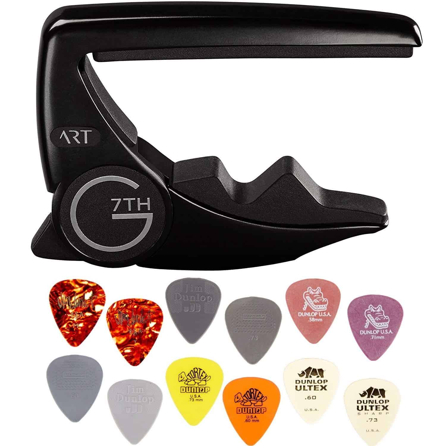 G7th Performance 3 ART Capo - 6 Cuerdas, Negro Satinado -