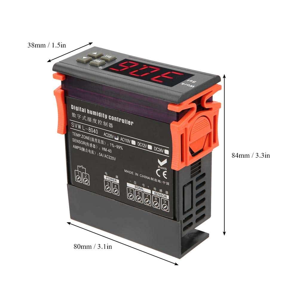 Controlador de Humedad SVWL-8040 220V LED Medidor Digital - Imagen 8