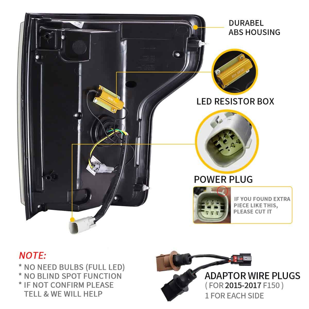 VLAND Luces traseras LED compatibles con [Ford F150 Pickup - Imagen 5