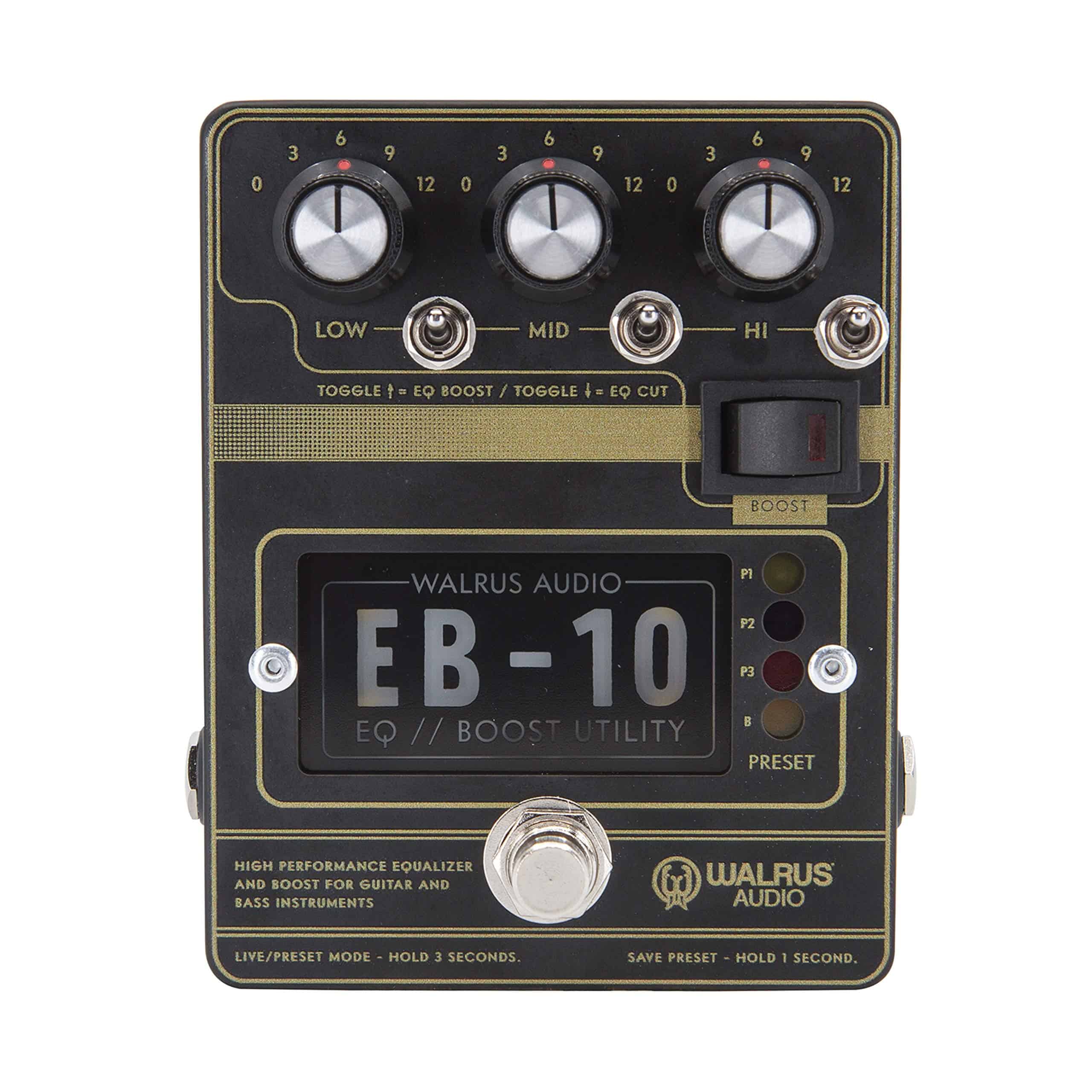 Walrus Audio EB-10 Preamp/EQ/Boost, Negro, (900-1049B)