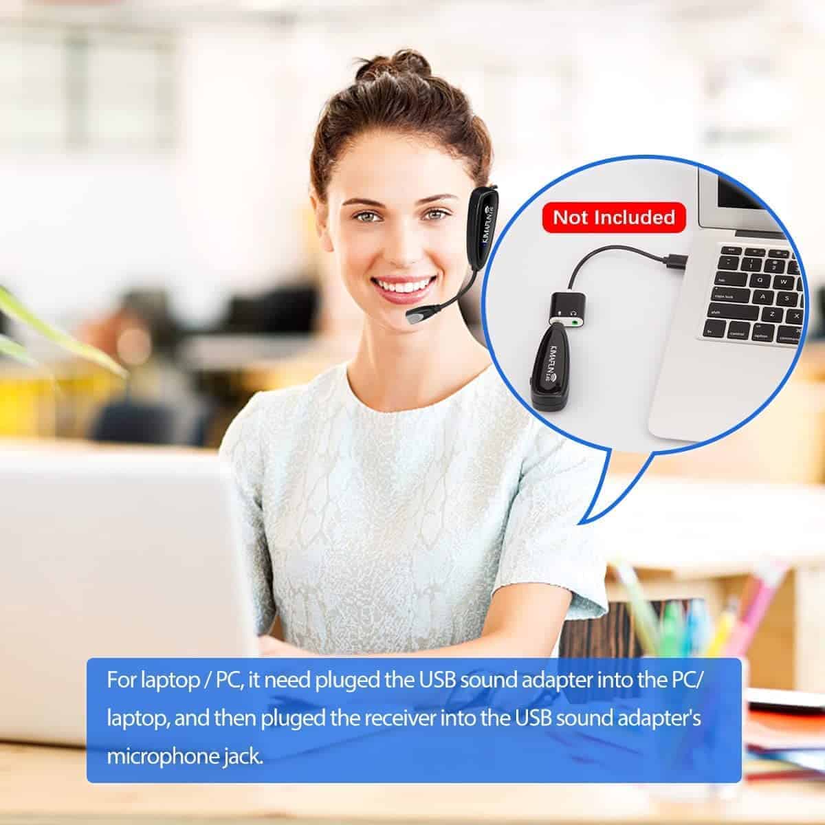 Sistema de Micrófono Inalámbrico KIMAFUN, Sin Necesidad de - Imagen 5