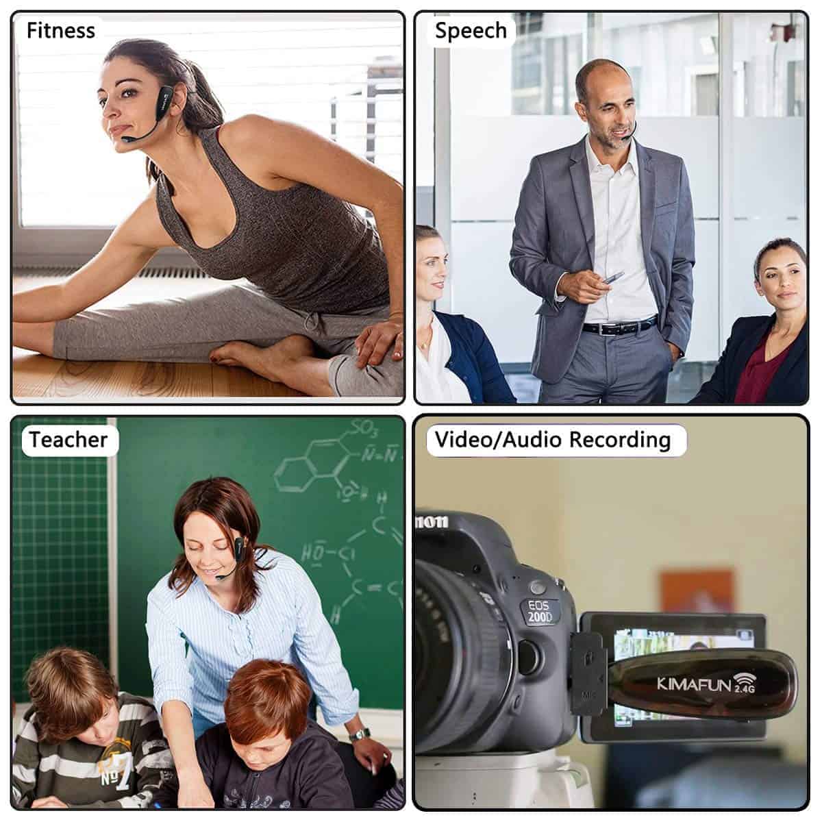 Sistema de Micrófono Inalámbrico KIMAFUN, Sin Necesidad de - Imagen 8