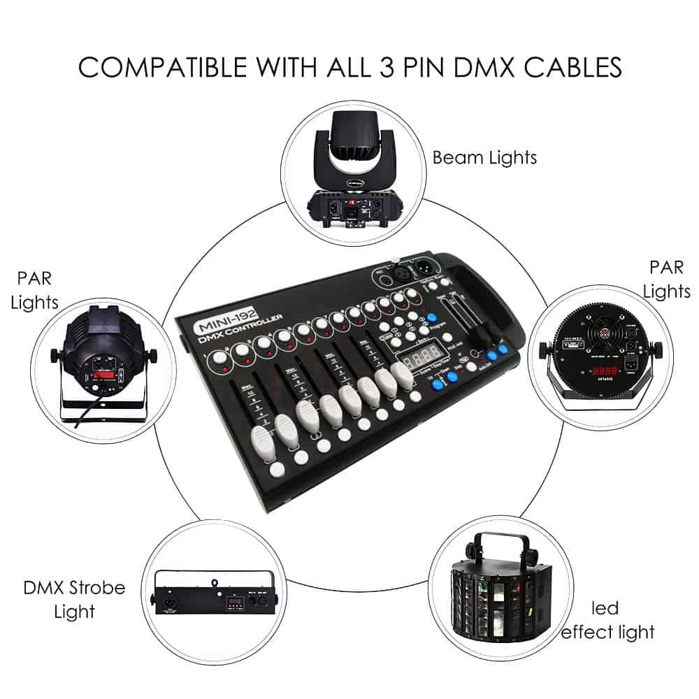 Consola DMX, Controlador Universal DMX-512 192 Canales - Imagen 3