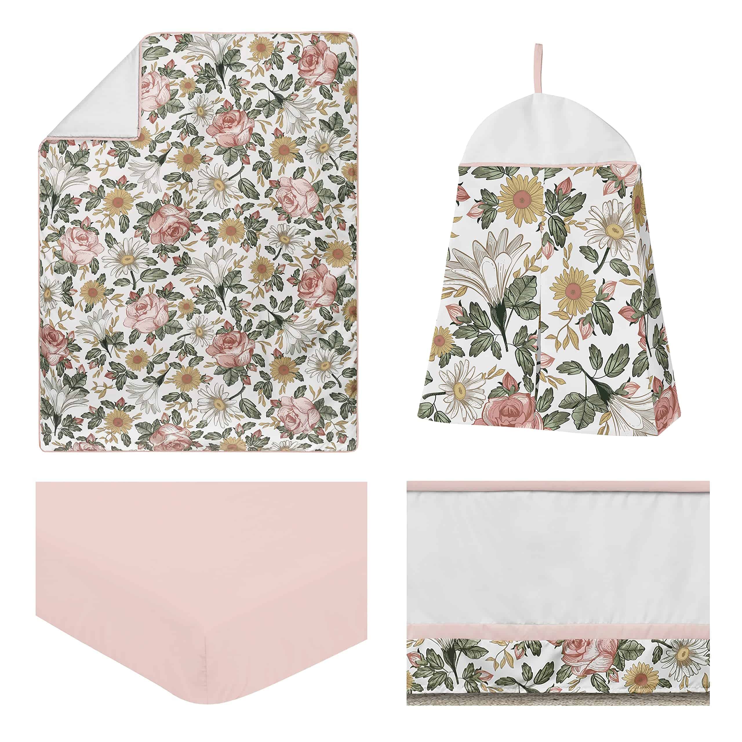 Sweet Jojo Designs Vintage Floral Boho Baby Girl Nursery - Imagen 3