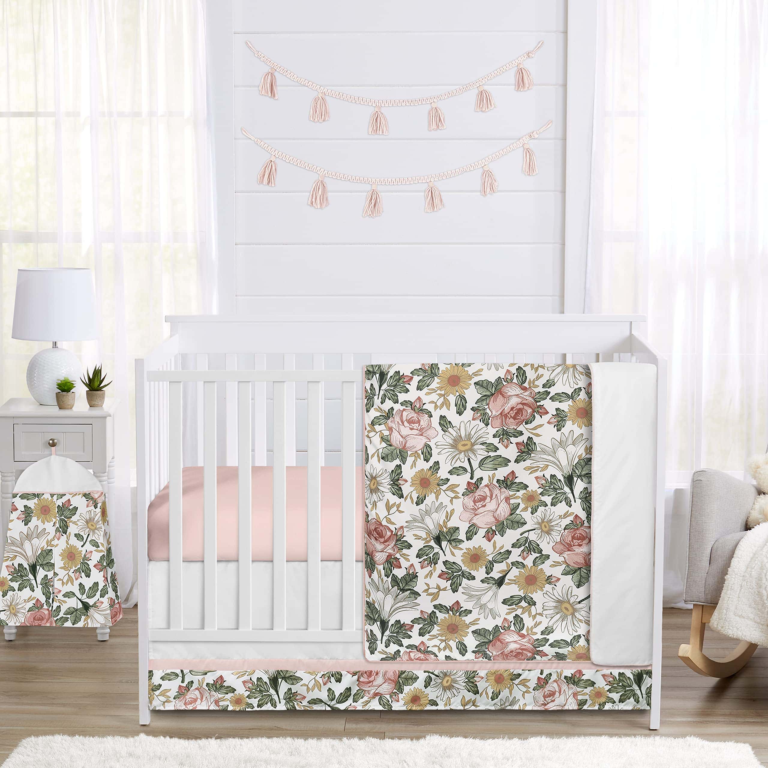 Sweet Jojo Designs Vintage Floral Boho Baby Girl Nursery