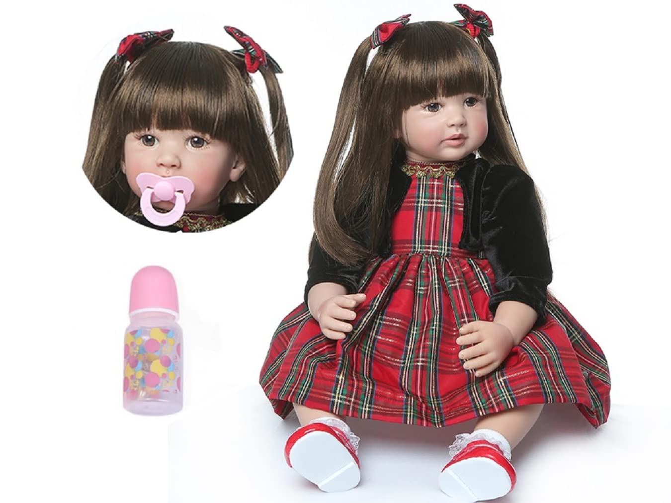 iCradle Linda Muñeca Reborn de 24 pulgadas 60 cm Muñeca de - Imagen 3