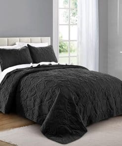 Juego de Colcha para Cama Full/Queen Pure Bedding Negro -