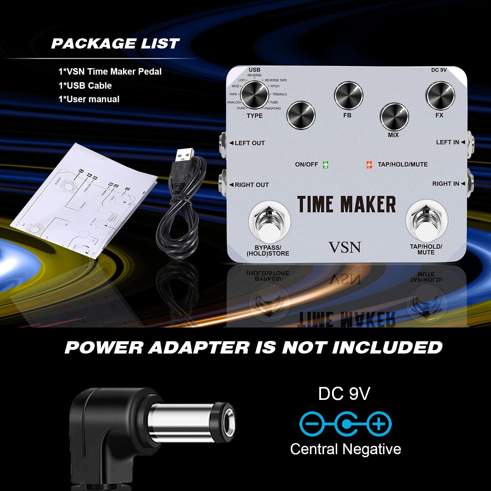 Pedal de Retraso VSN Time Maker 11 Tipos de Pedales de - Imagen 5