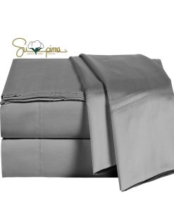 Juego de sábanas ELINEN 100% algodón -Gris