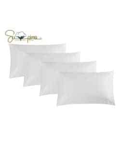 ELINEN 100% Algodón Supima 600 Hilos King Juego de 4 Fundas