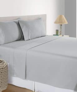 Juego de sábanas de algodón 100% de 400 hilos, color