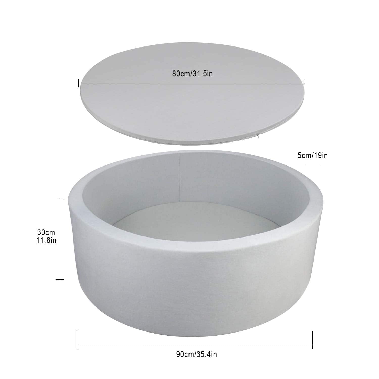 TRENDBOX Piscina de Bolas Redonda de Espuma de Memoria - Imagen 3