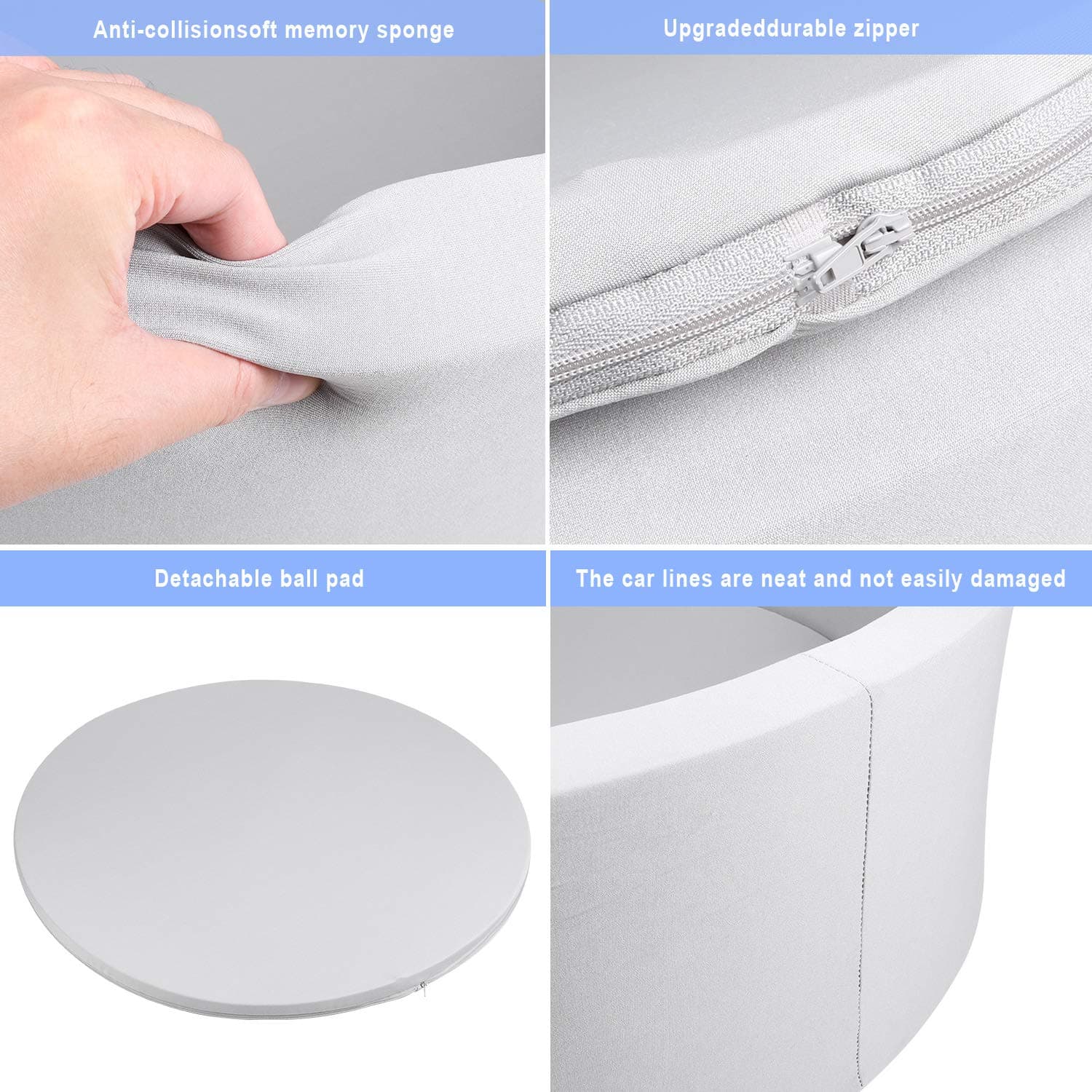 TRENDBOX Piscina de Bolas Redonda de Espuma de Memoria - Imagen 4