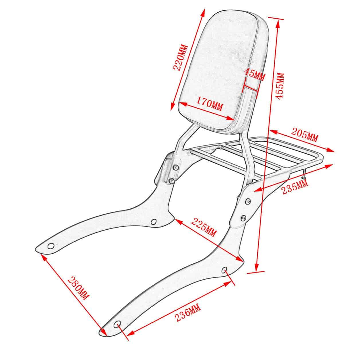 Respaldo Sissy Bar con Portaequipajes -0 Classic - Imagen 7