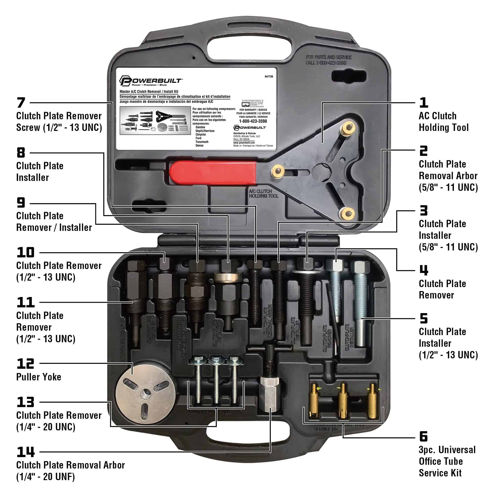 Kit de herramientas Powerbuilt Master AC Clutch Removal & - Imagen 3