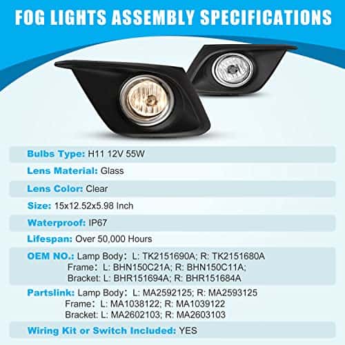 Luces antiniebla CPW compatibles con [2014 2015 2016 Mazda - Imagen 7