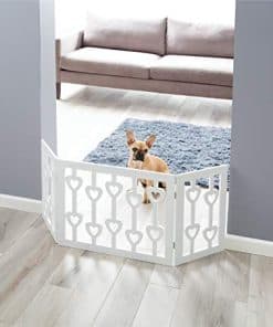 Barrera de mascotas de madera maciza en forma de corazón