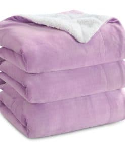 Mantas de Franela Sherpa Bedsure tamaño Queen -Lila