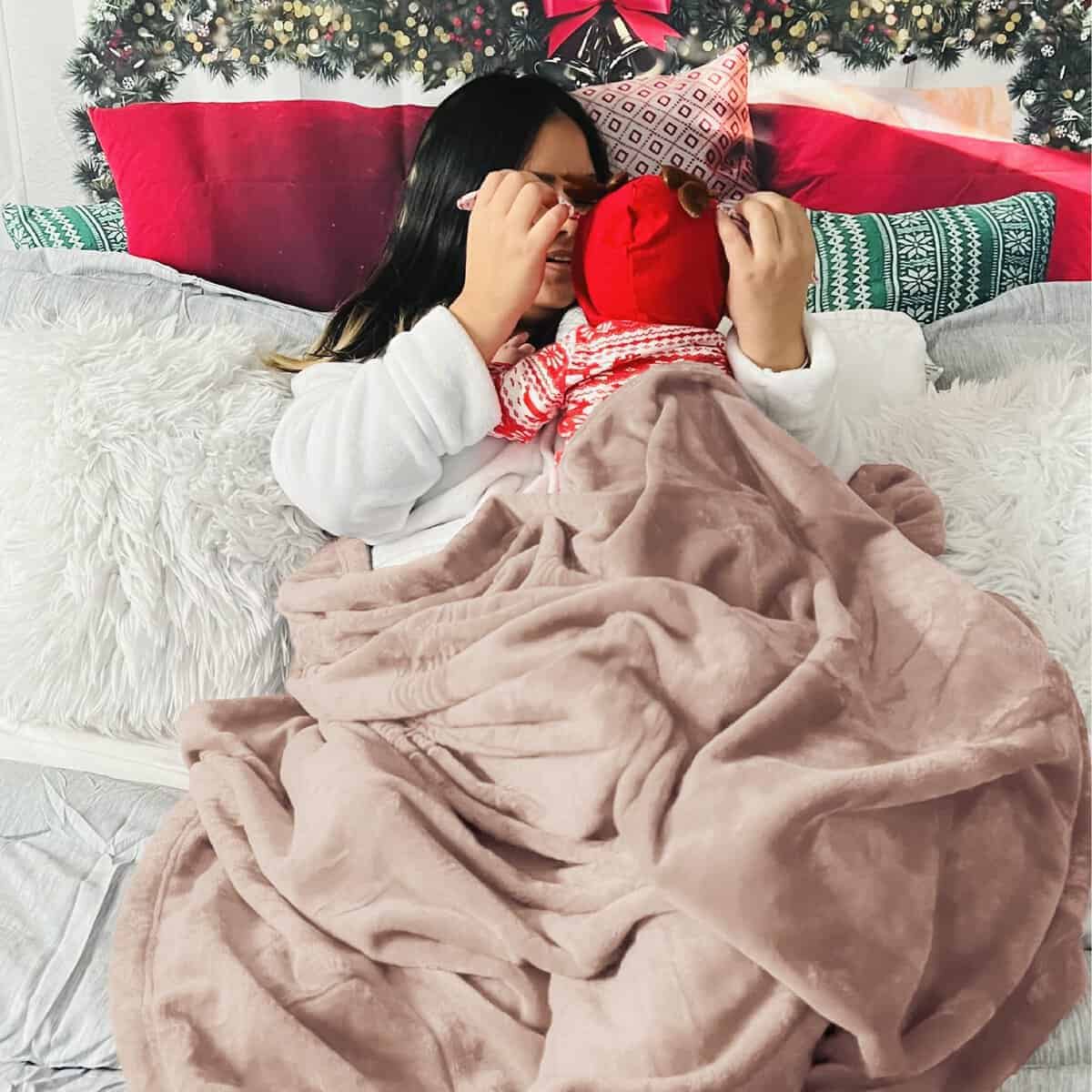 Mantas de Felpa Bedsure Tamaño King Rosa Viejo - Manta de - Imagen 6