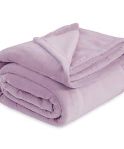 Mantas de Lana Coral tamaño King Morado Lila - Manta de