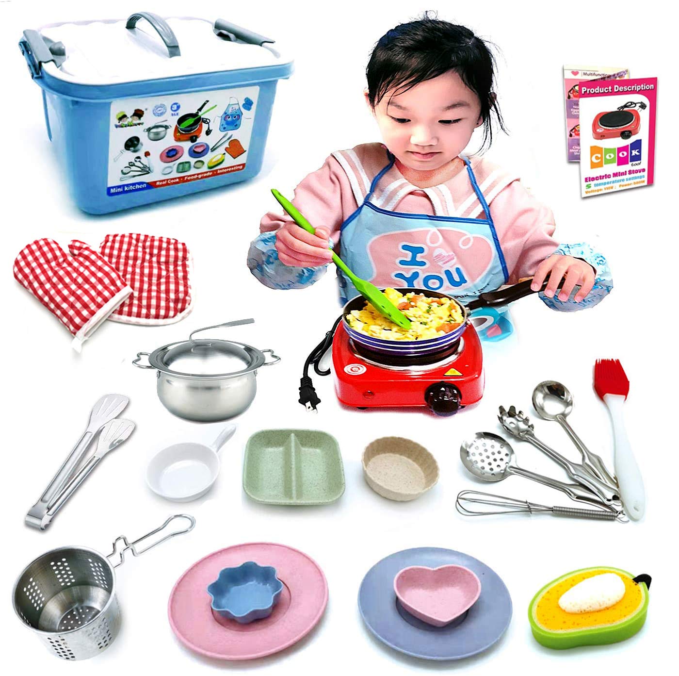 Set de Cocina para Niños Montessori 22 Piezas - Juego Real