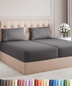 Juego de sábanas tamaño Split King - 400 hilos de algodón -