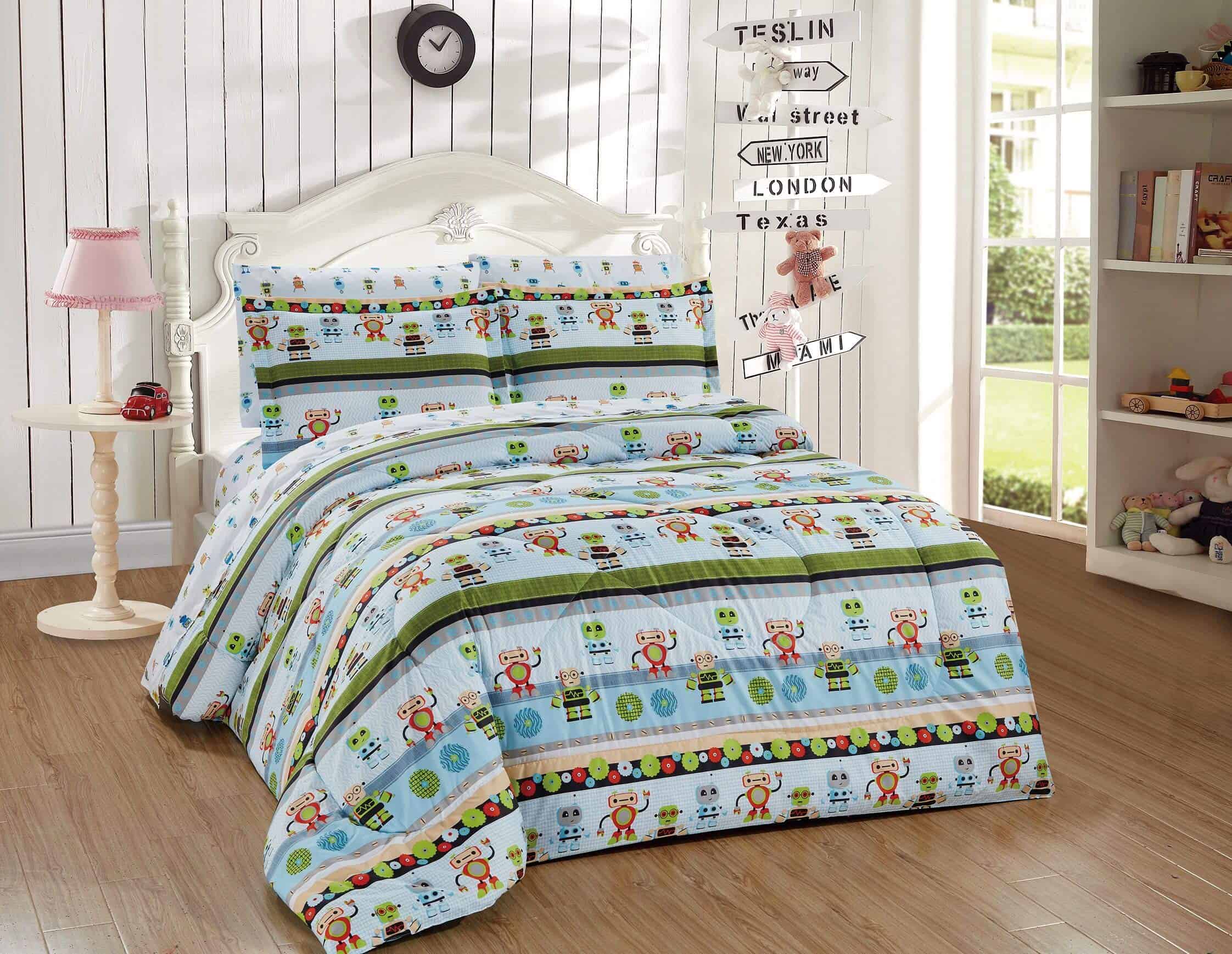 Set de Ropa de Cama de 7 Piezas con Estampado de Robots