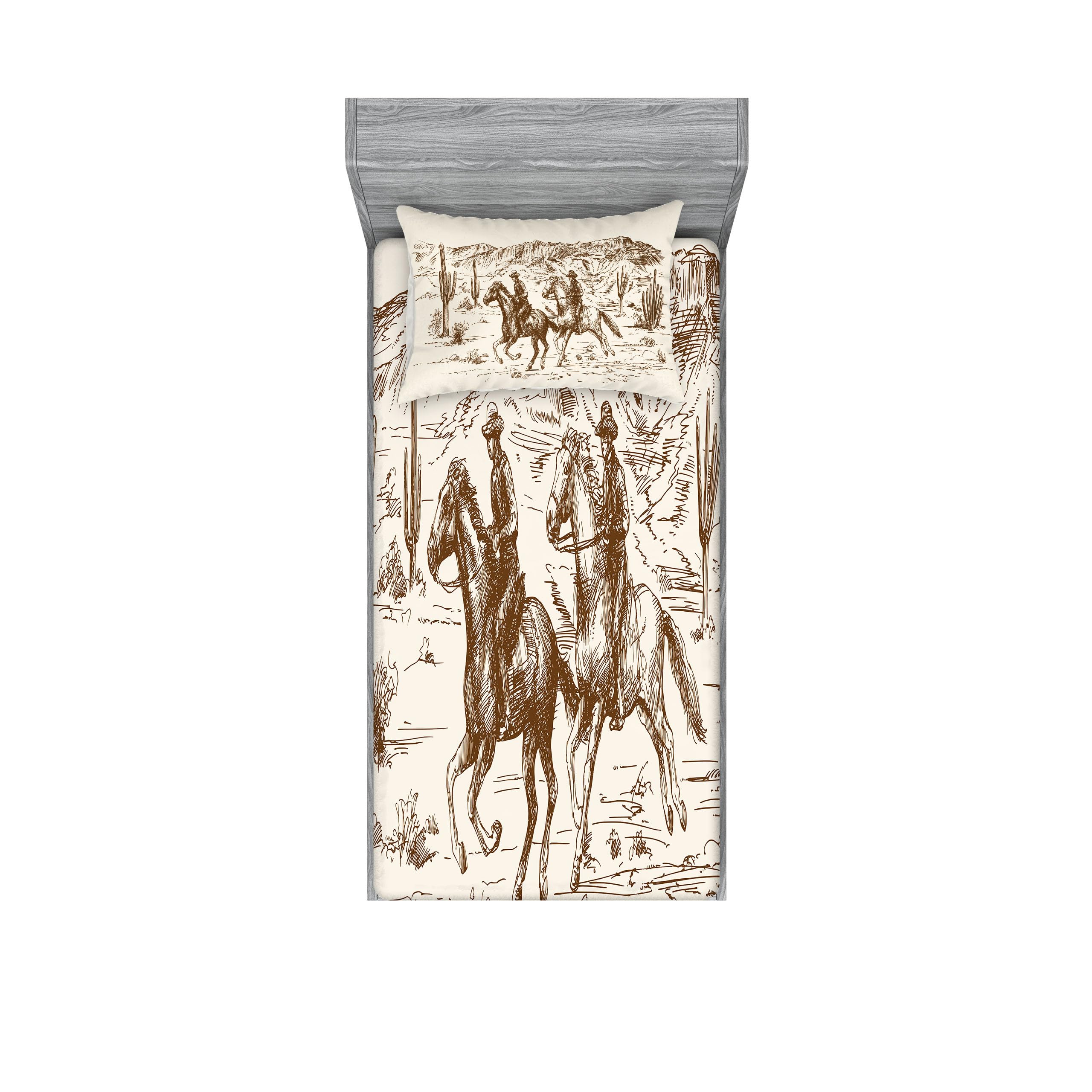 Juego de Sábana Ajustable y Funda de -Crema Umber