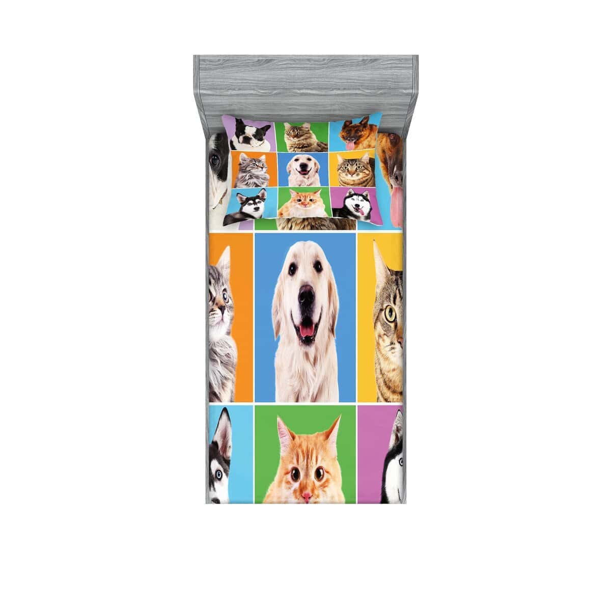 Juego de sábana ajustable y funda de -Azul Verde